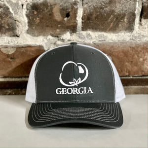 Georgia Original Cotton Trucker Hat Charcoal with White